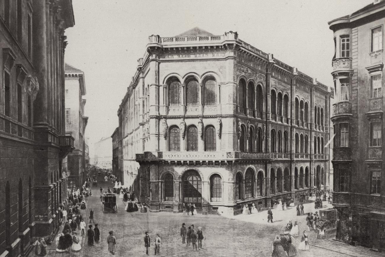 Bank- und Börsengebäude (Palais Ferstel), Fotodruck um 1890